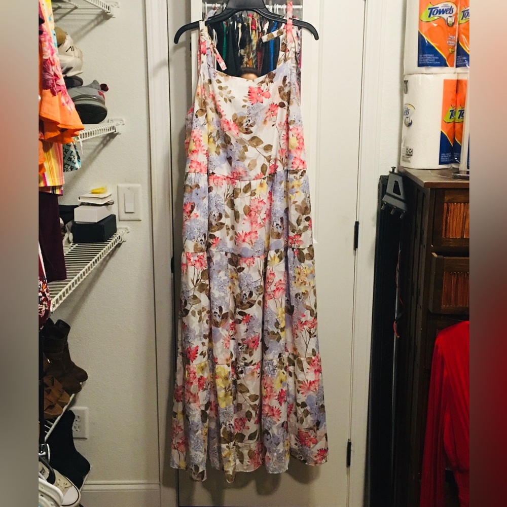 Lane Bryant sleeveless tiered maxi dress
